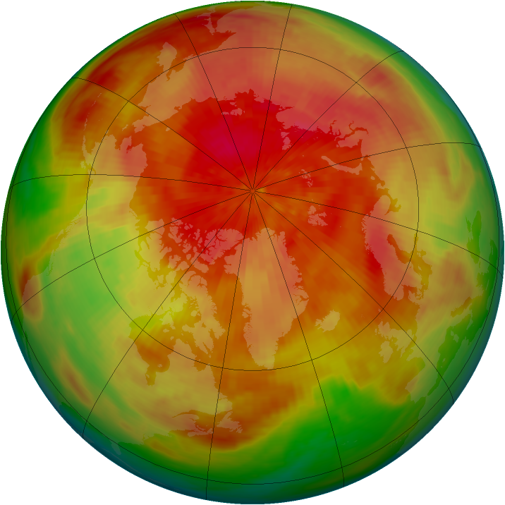 Arctic ozone map for 31 March 1984